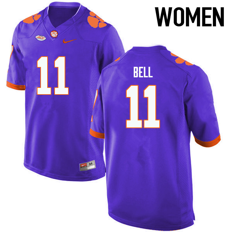 Women Clemson Tigers #11 Shadell Bell College Football Jerseys-Purple